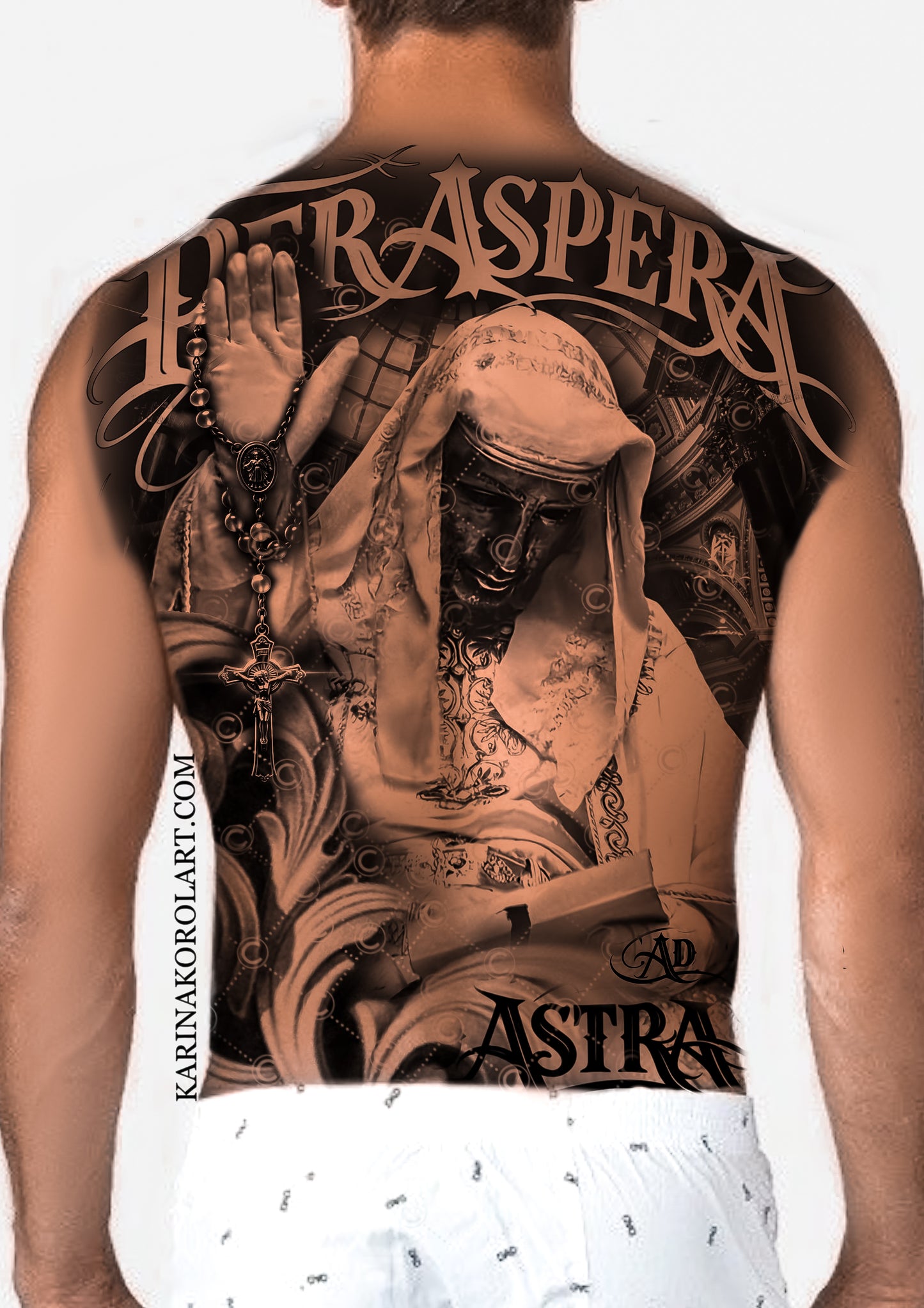 King William back tattoo design