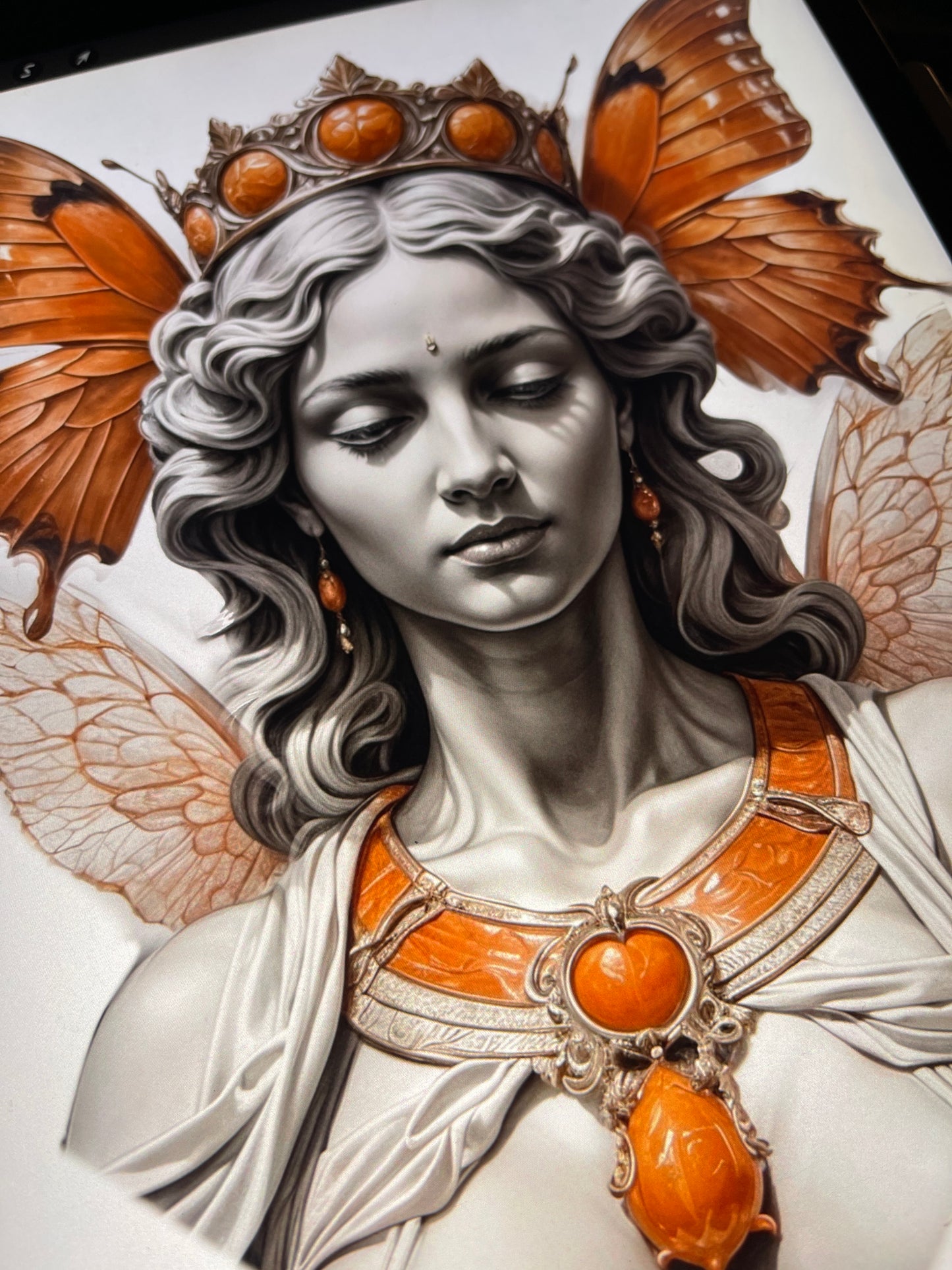 Butterfly statue Tattoo Design