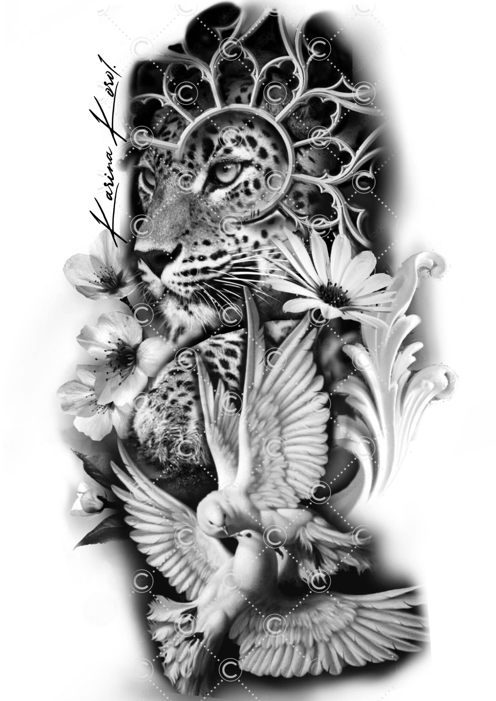 Leopard tattoo design - Karina