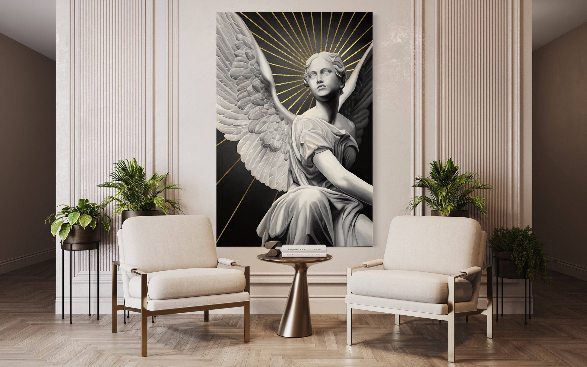 “Golden Grace” A statue of Victoria canvas print - Karina