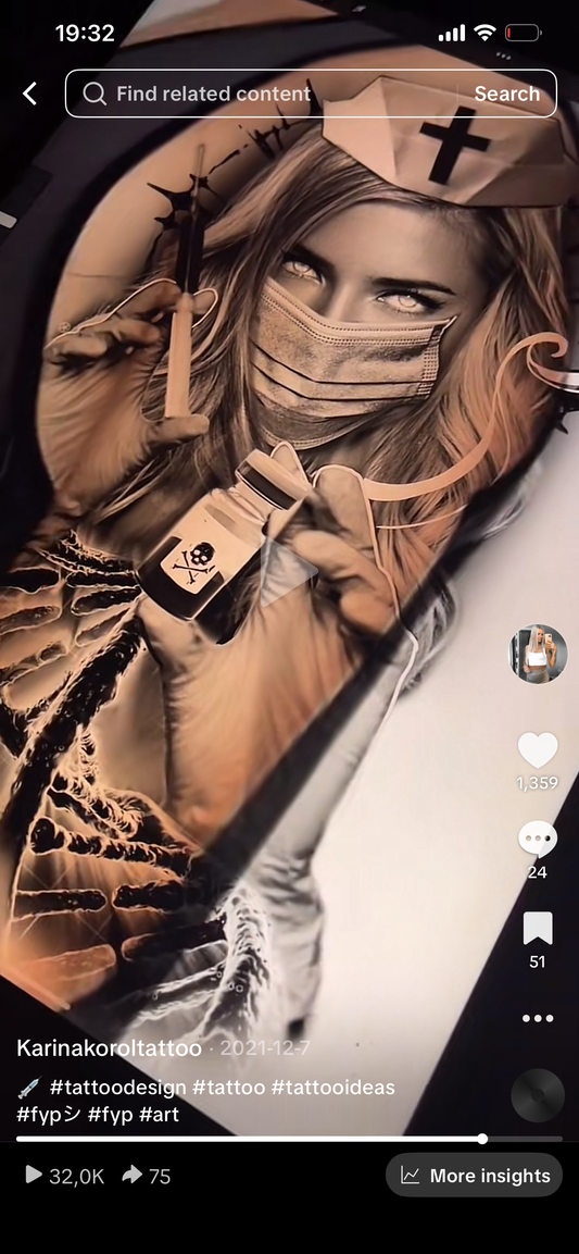 Nurse Lady Tattoo Design