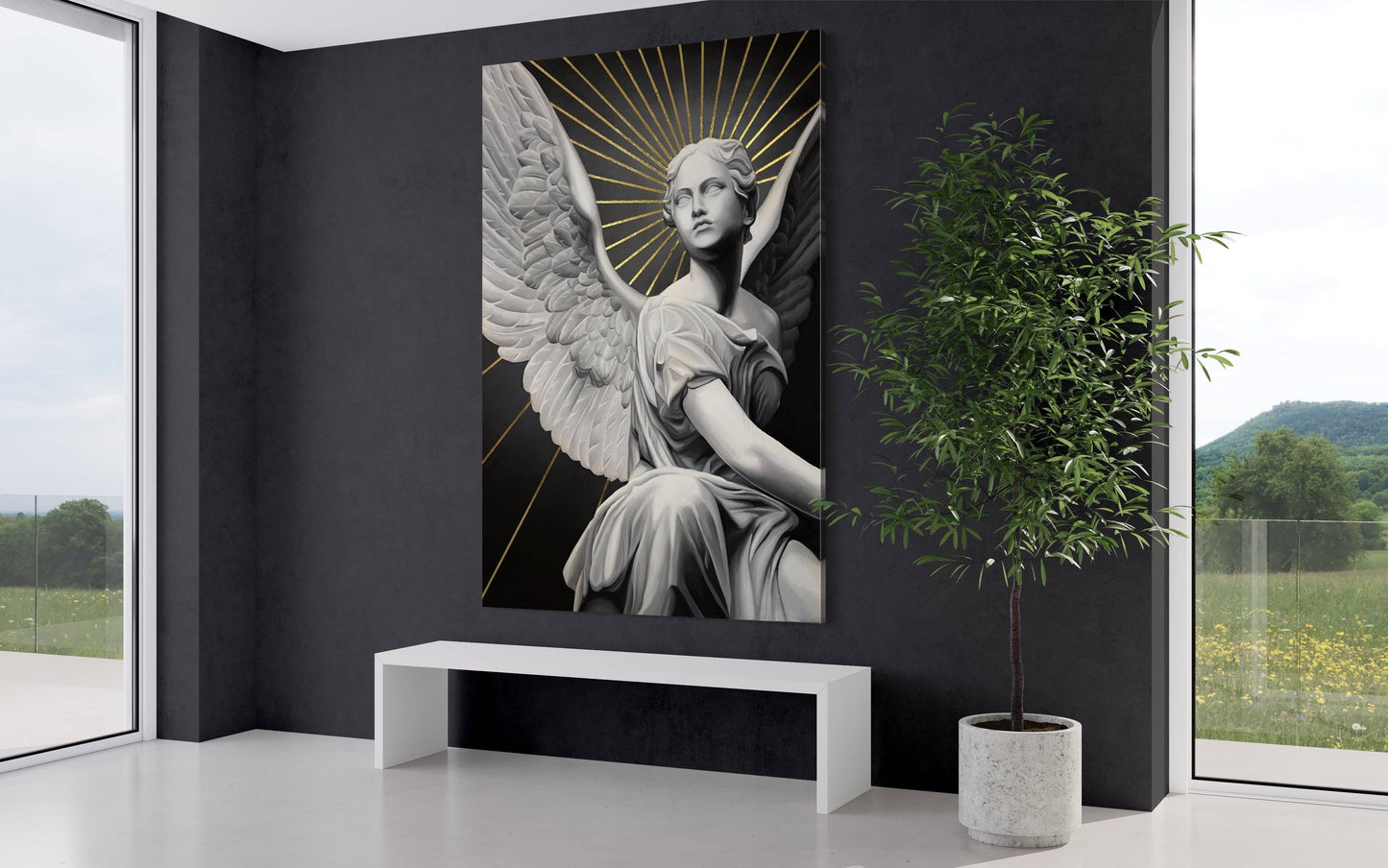 “Golden Grace” A statue of Victoria canvas print - Karina