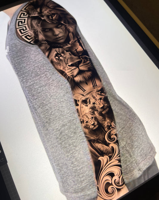 Lion warrior tattoo design