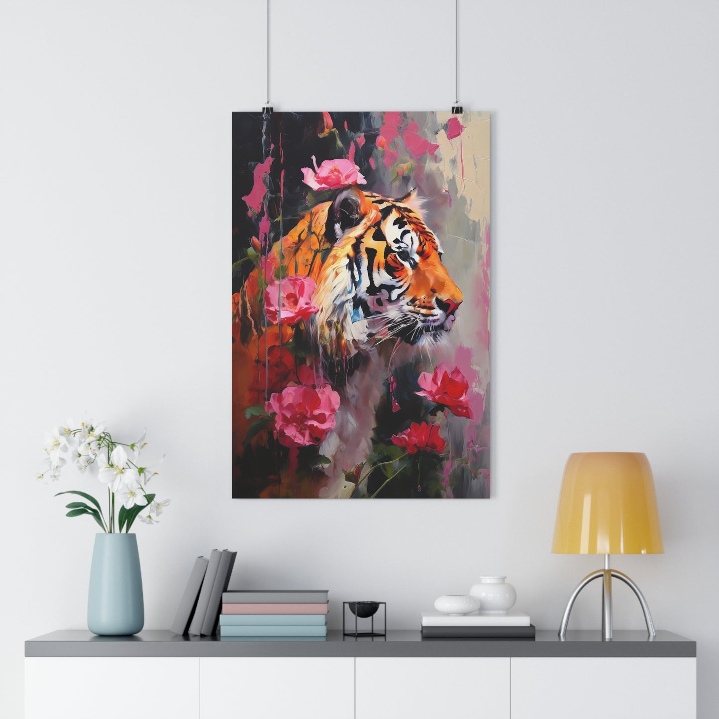 Arte mural giclée de tigre