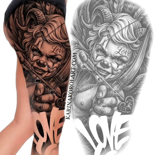 Love Cherub Chicano tattoo design
