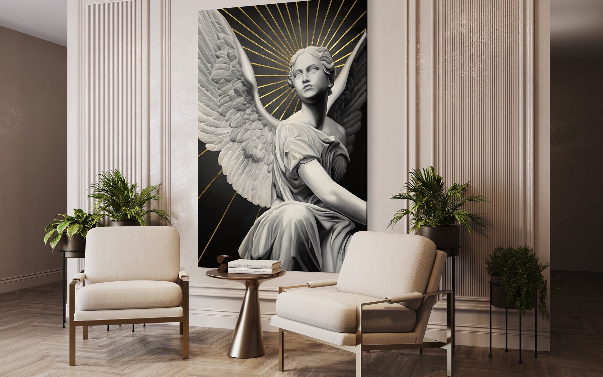 “Golden Grace” A statue of Victoria canvas print - Karina