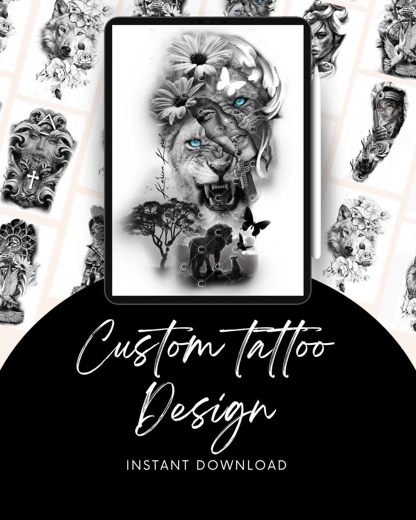 Custom tattoo design - Karina