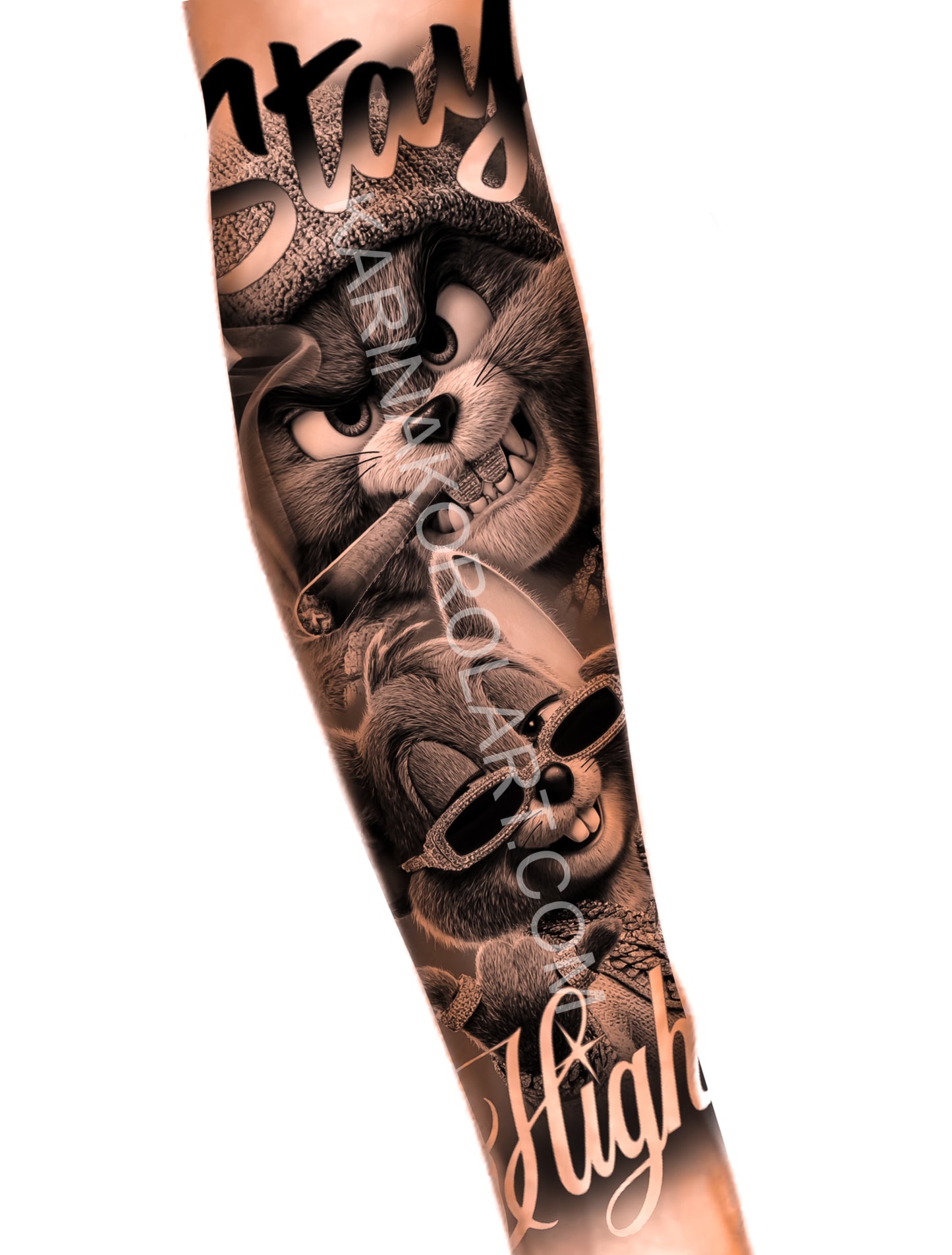 Tom & Jerry forearm tattoo design