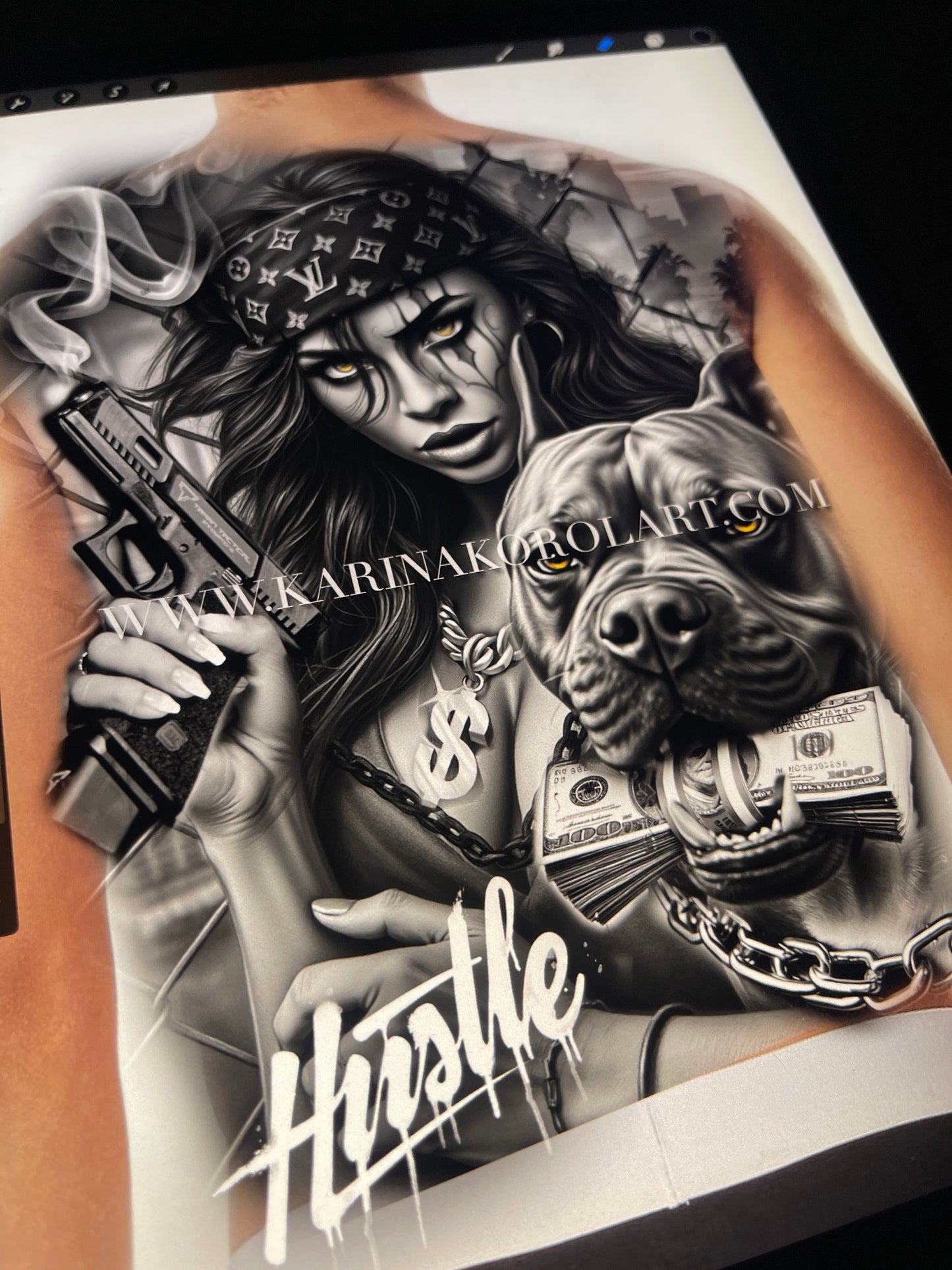 Hustle chicano tattoo design