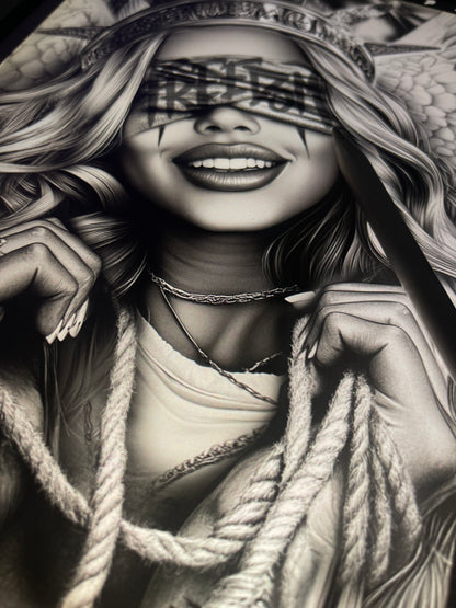 Chicano lady tattoo design