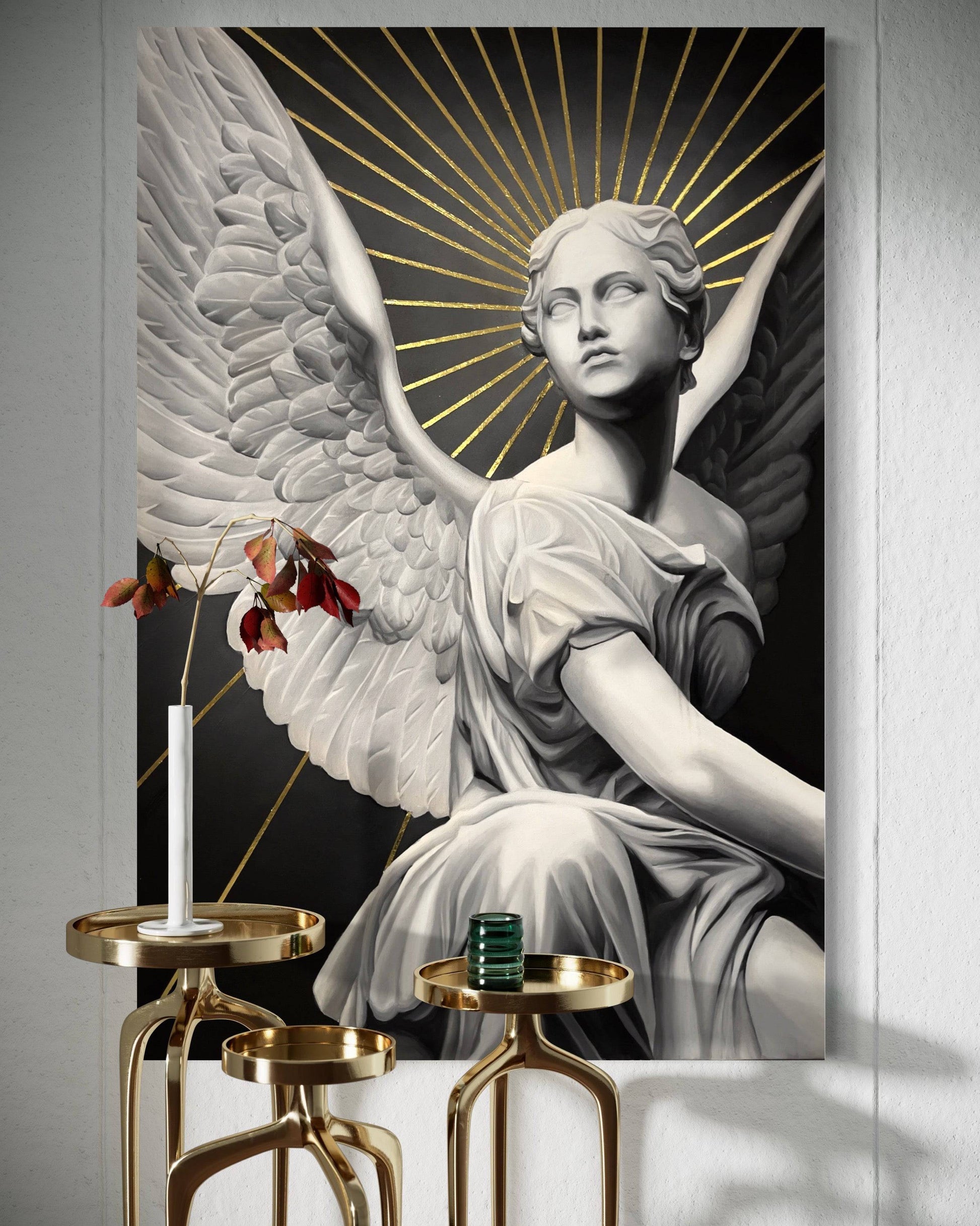 “Golden Grace” A statue of Victoria canvas print - Karina