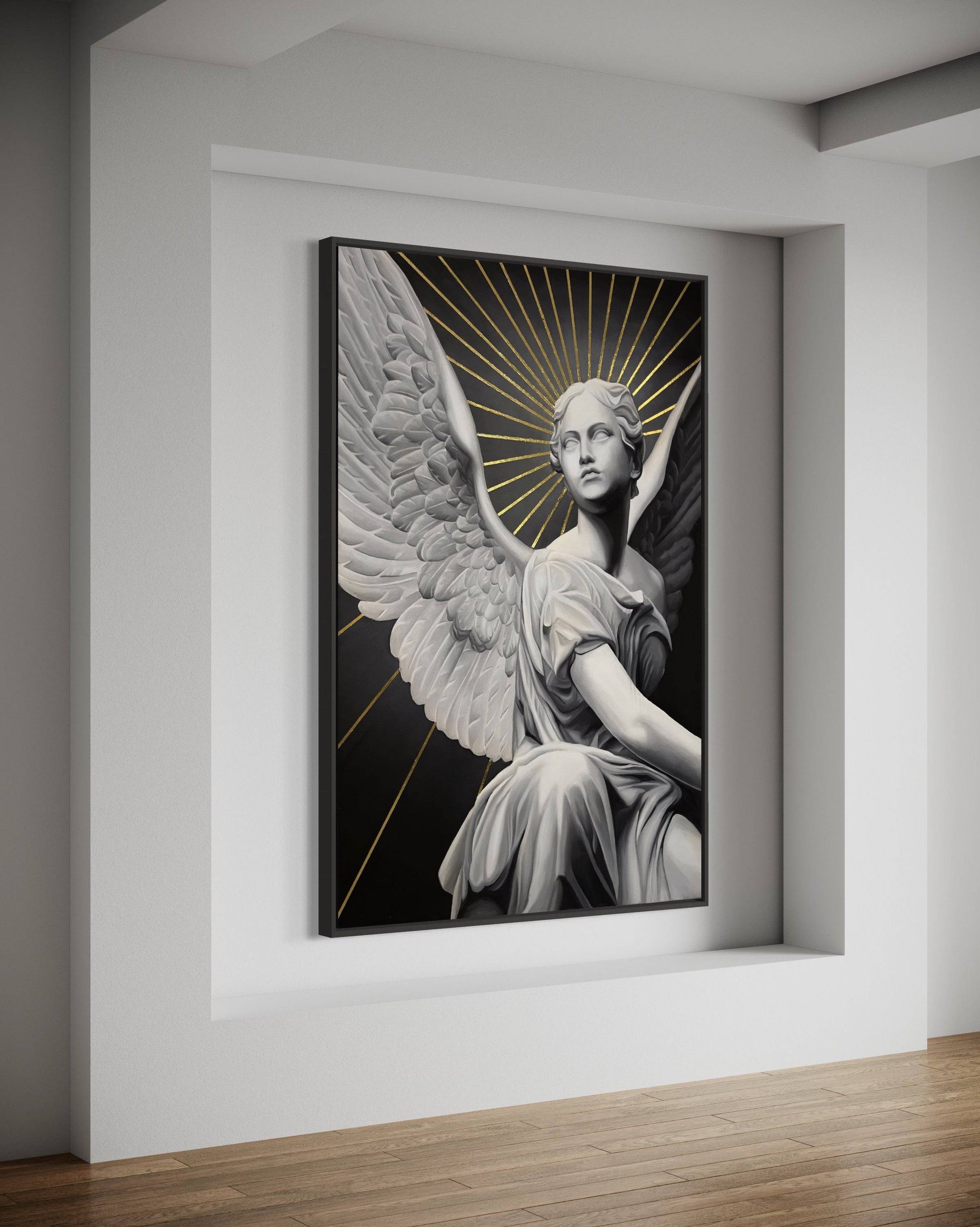 “Golden Grace” A statue of Victoria canvas print - Karina