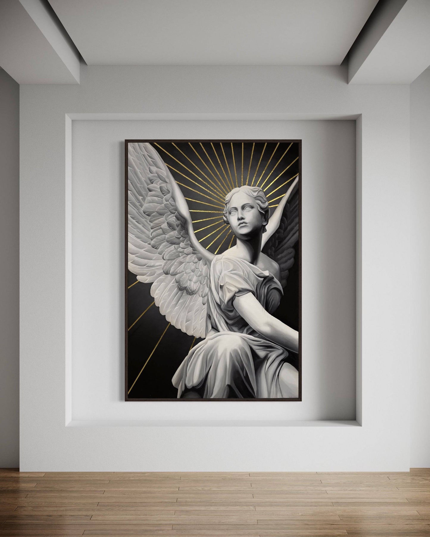 “Golden Grace” A statue of Victoria canvas print - Karina