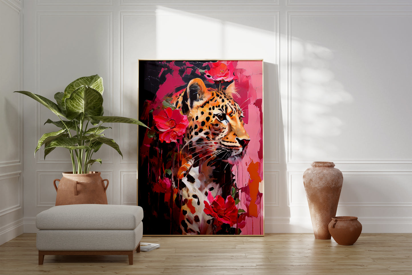 Arte mural Giclée de leopardo